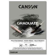 Альбом-склейка для смеш. техник Canson Graduate Mix Media А3 220 г.серый110372.