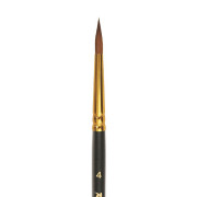 Кисть колонок Roubloff '1115' круглая № 4, короткая черная ручка, ЖК1-04,05Ж.