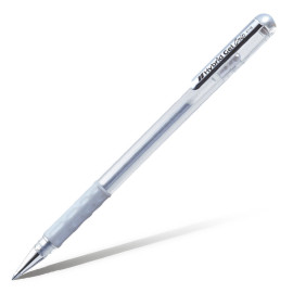 Ручка гелевая Pentel Hybrid gel Grip серебро 0,8мм K118-Z.