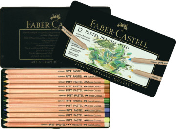 Набор пастельных карандашей 'PITT' 12 цв. в мет. кор 112112.Faber-Castell.