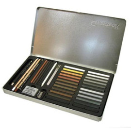 Набор пастельных карандашей и пастели в метал.коробке 'CRETACOLOR'.40035.