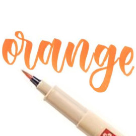 Ручка капилярная Sakura 'PIGMA BRUSH' XSDK-BR#5 оранжевый.