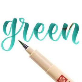 Ручка капилярная Sakura 'PIGMA BRUSH' XSDK-BR#29 зеленый.
