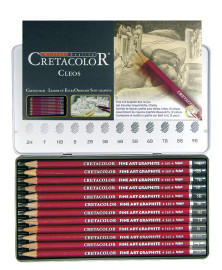 Набор графитовых карандашей 12 шт. 9В - 2Н.'CRETACOLOR'.16052.