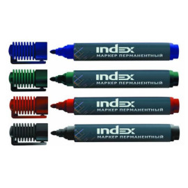 Маркер перманентный INDEX черный, синий, зеленый 550. 555.