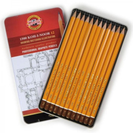 Набор графитовых карандашей 12 шт. 5В-5Н в мет.коробке Koh-I-Noor 1502/3 Graphic