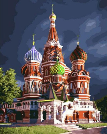 Картина по номерам 40*50 GX 44255 Храм Василия Блаженного.