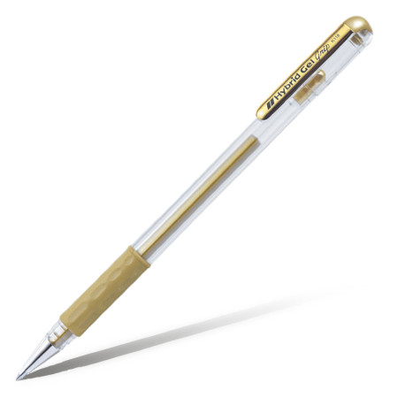 Ручка гелевая Pentel Hybrid gel Grip золотая 0,8мм K118-X.