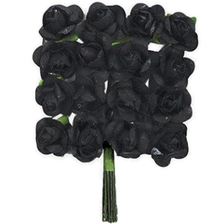 Набор бумажных цветов DP Craft CEKP-017. роза черная (16шт) 2см.