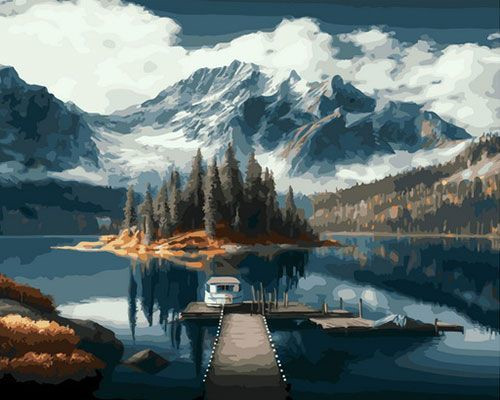 Картина по номерам 40*50 ОК 11305 Озеро в горах.