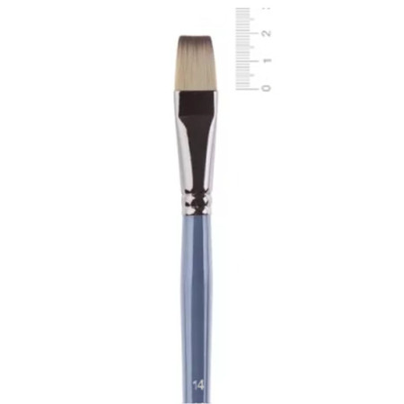 Кисть синтетика 'PINAX Artists HI-TECH' 995 №14 плоская дл.ручка (серая ручка).